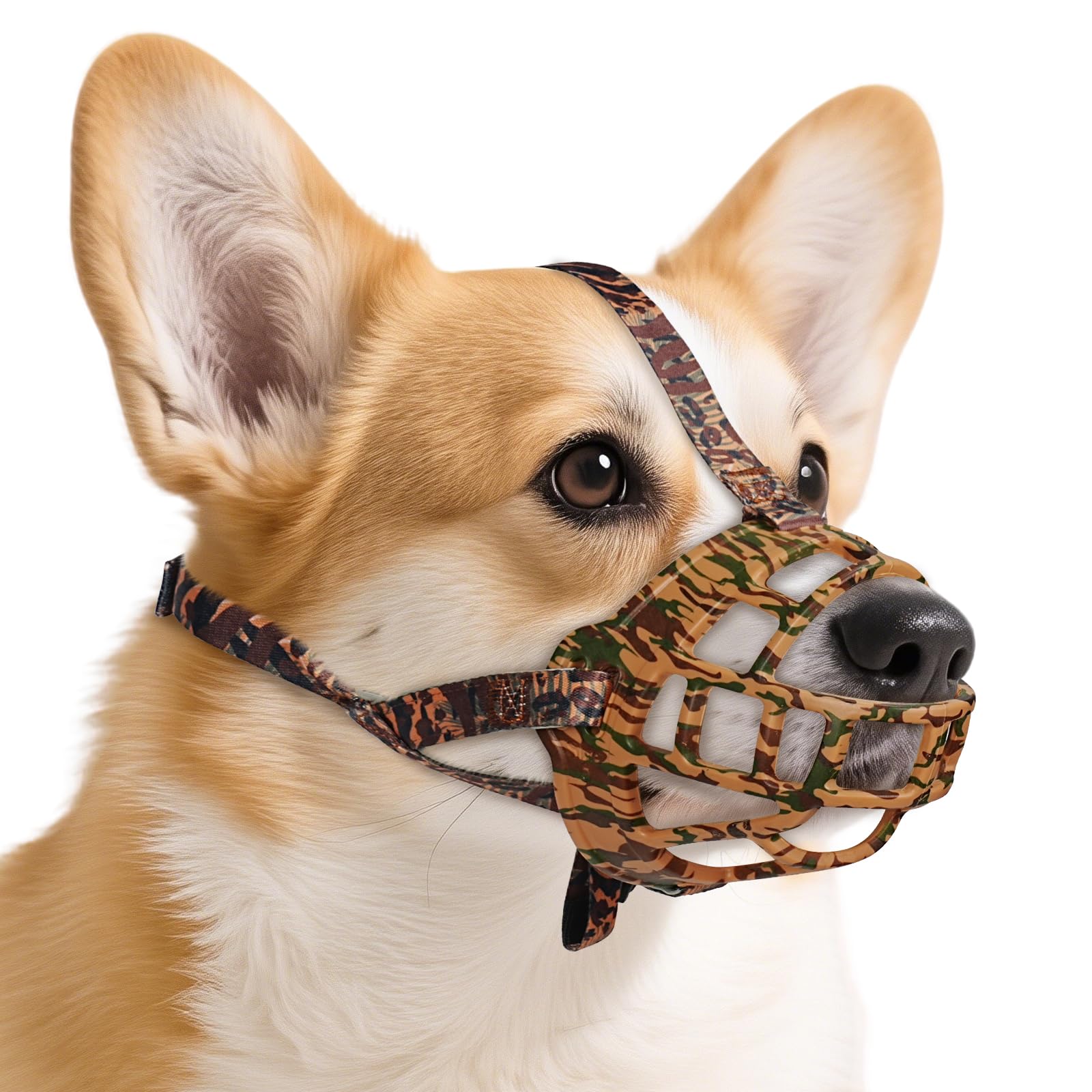 Dog Muzzle to Prevent Biting, Basket Muzzles for Large Medium Small Dogs Allows Panting Drinking Anti Chewing, Perfect for Grooming Trimming Training and Aggressive Reactive Dogss (Brown, Size 1)