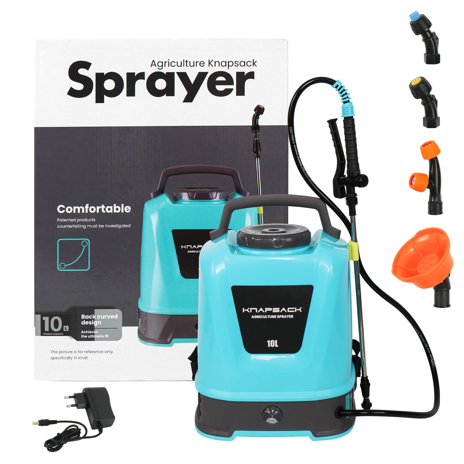 Pulverisateur Electrique 10L Pulverisateur à Dos avec Batterie 12V pour Jardin, Potager, Vignes et Agriculture Portable
