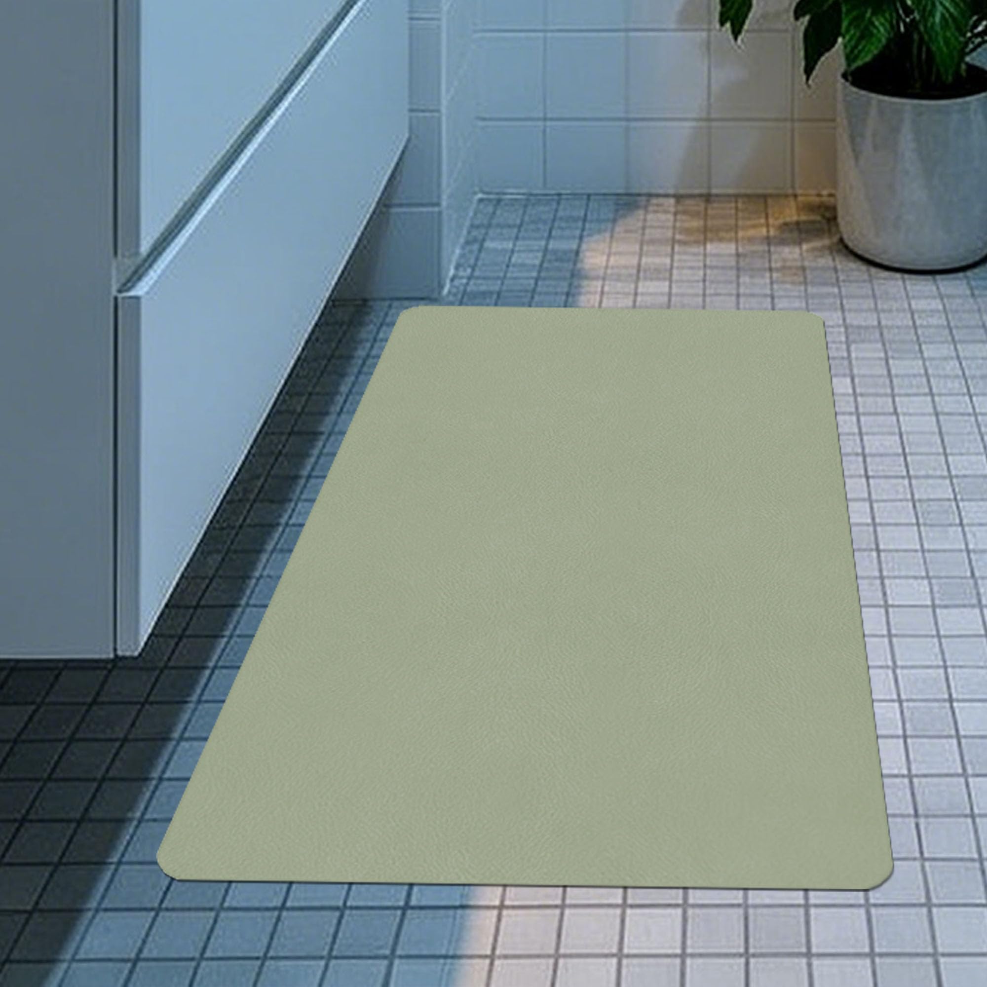 Tapis de Bain Diatomite Antidérapant 115 x 135 cm Super Absorbant Tapis de Bain Antidérapant Facile à Nettoyer pour La Salle de Douche, Baignoire Ou comme, Vert