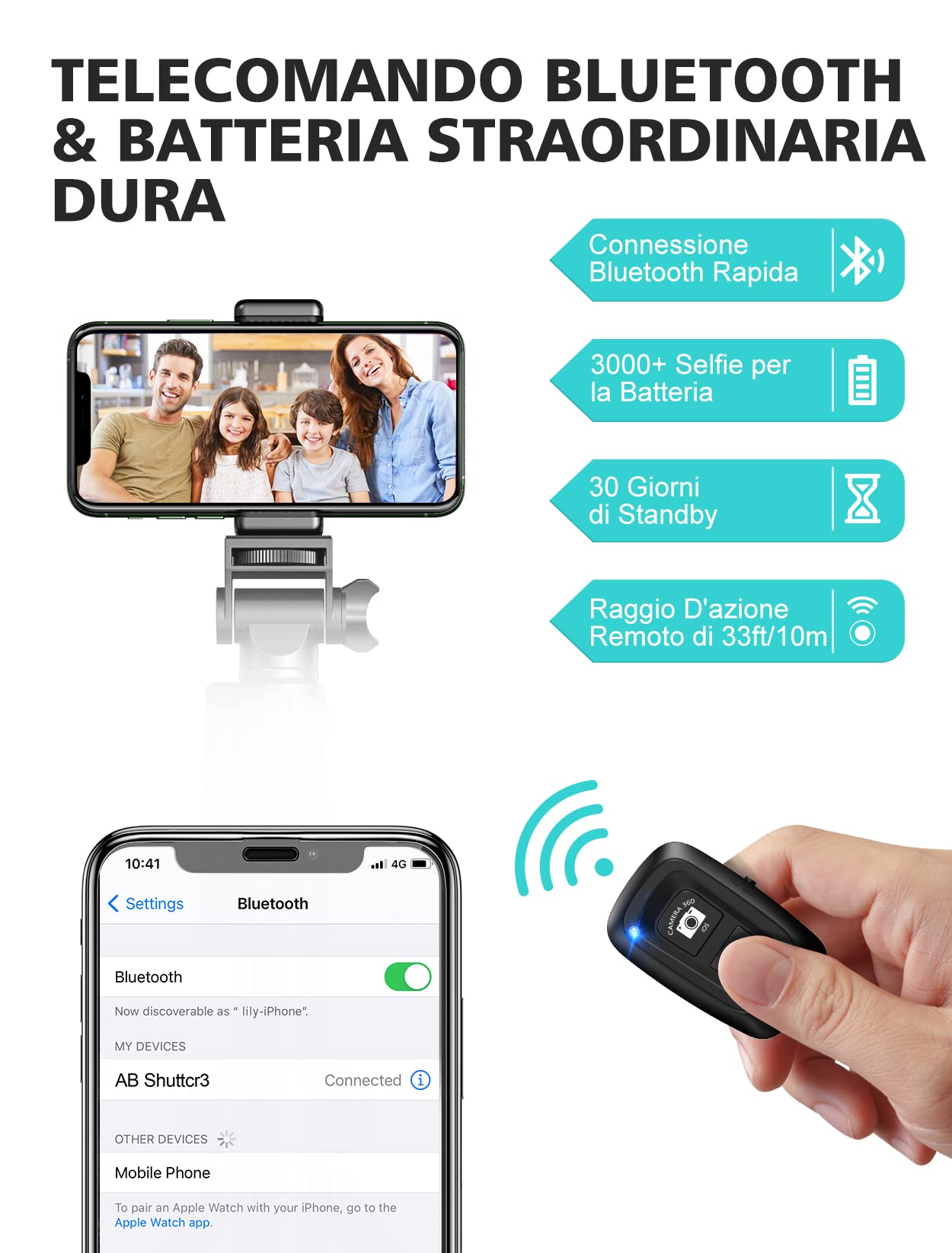 CIRYCASE 142cm/55.9" Treppiede Smartphone, Estensibile All-In-1 Bastone Selfie con Telecomando Bluetooth, Monopiede Fotocamera Compatibile con iPhone/Samsung, Perfetto per Registrazioni Video e Selfie