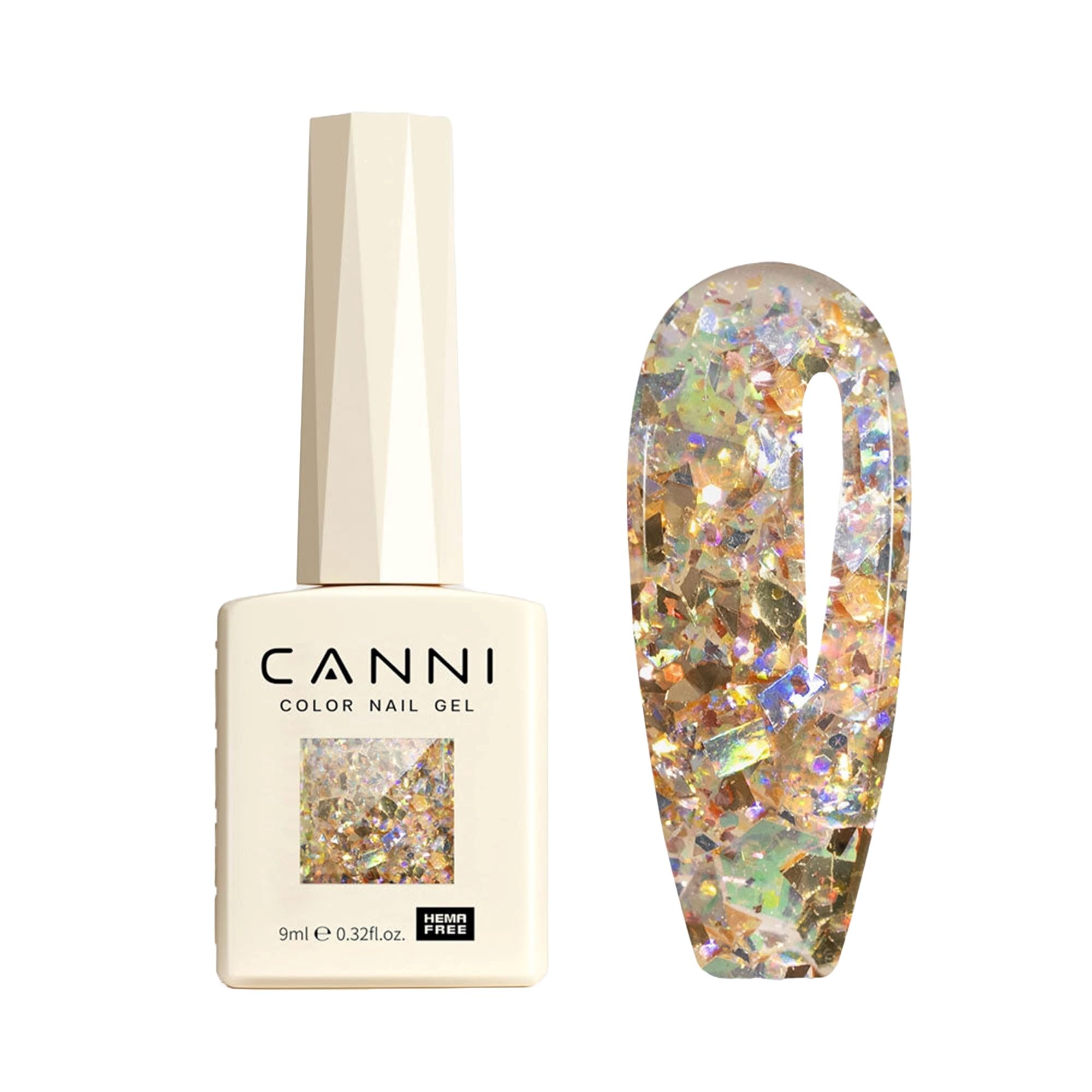 CANNI HEMA FREE Glitter Nail Gel - Prism Flash Glitter Series Gel Nail Polish from BELLE GAGA® Nail Gel Polish Soak Off LED Nail Art Starter Manicure Salon DIY at Home 8077, 9ml-image-33