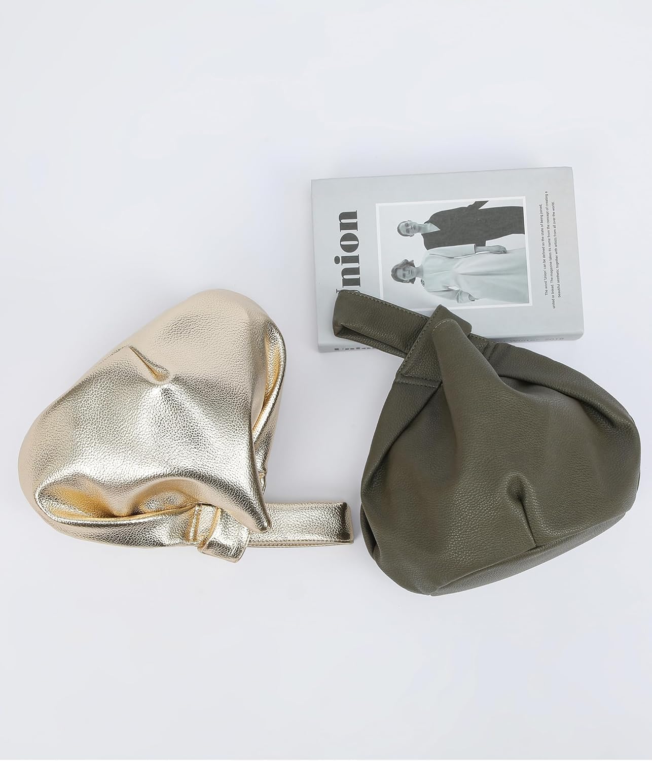 Women's Wrist Knot Tote Bag Small Soft Faux Leather Wristlet Handbags Elegant Clutch Purse for Girl - Image 7