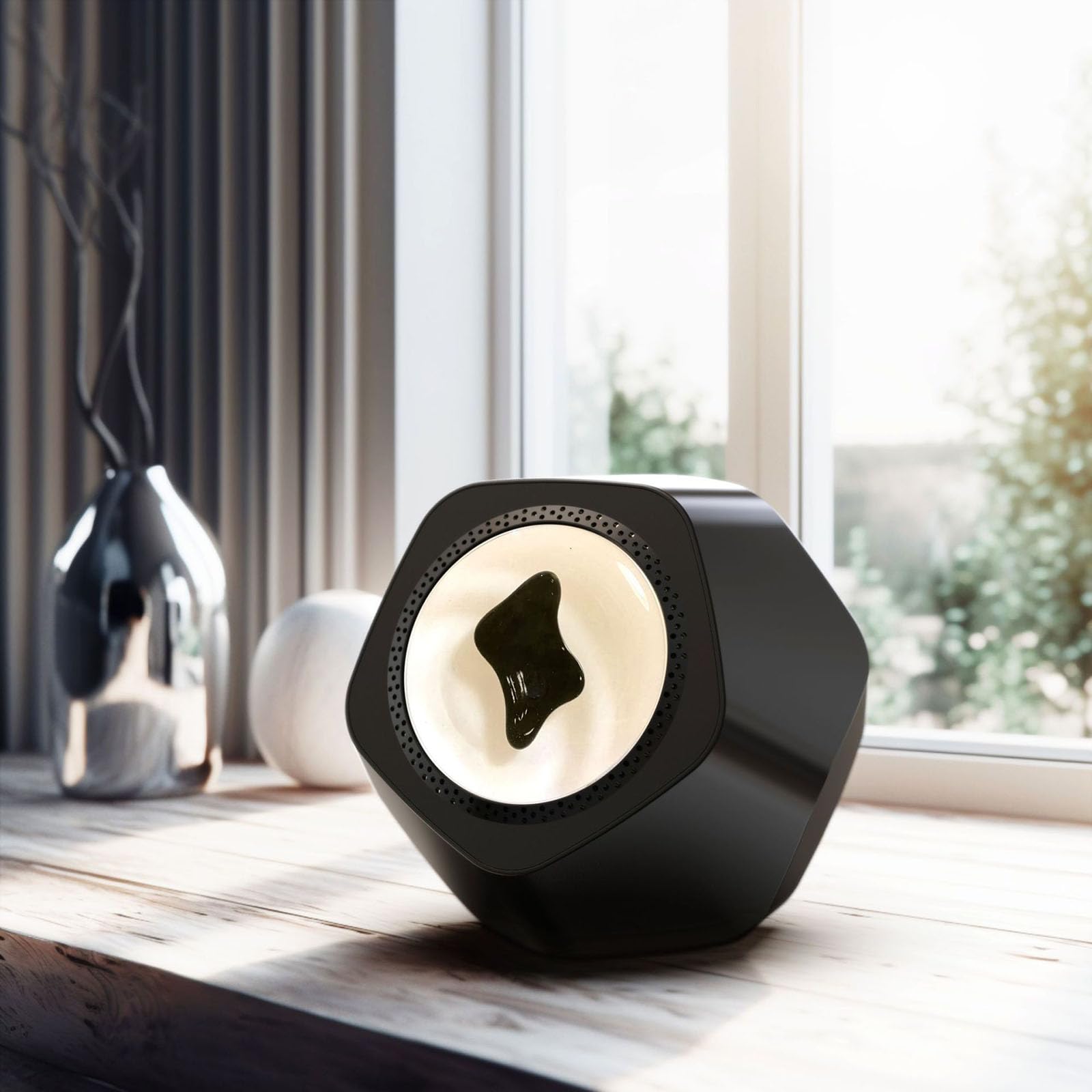Głośniki Bluetooth z płynem magnetycznym, przetworniki z płynem magnetycznym, ozdoby, kreatywne prezenty i prezenty świąteczne, trzy kolory (black)