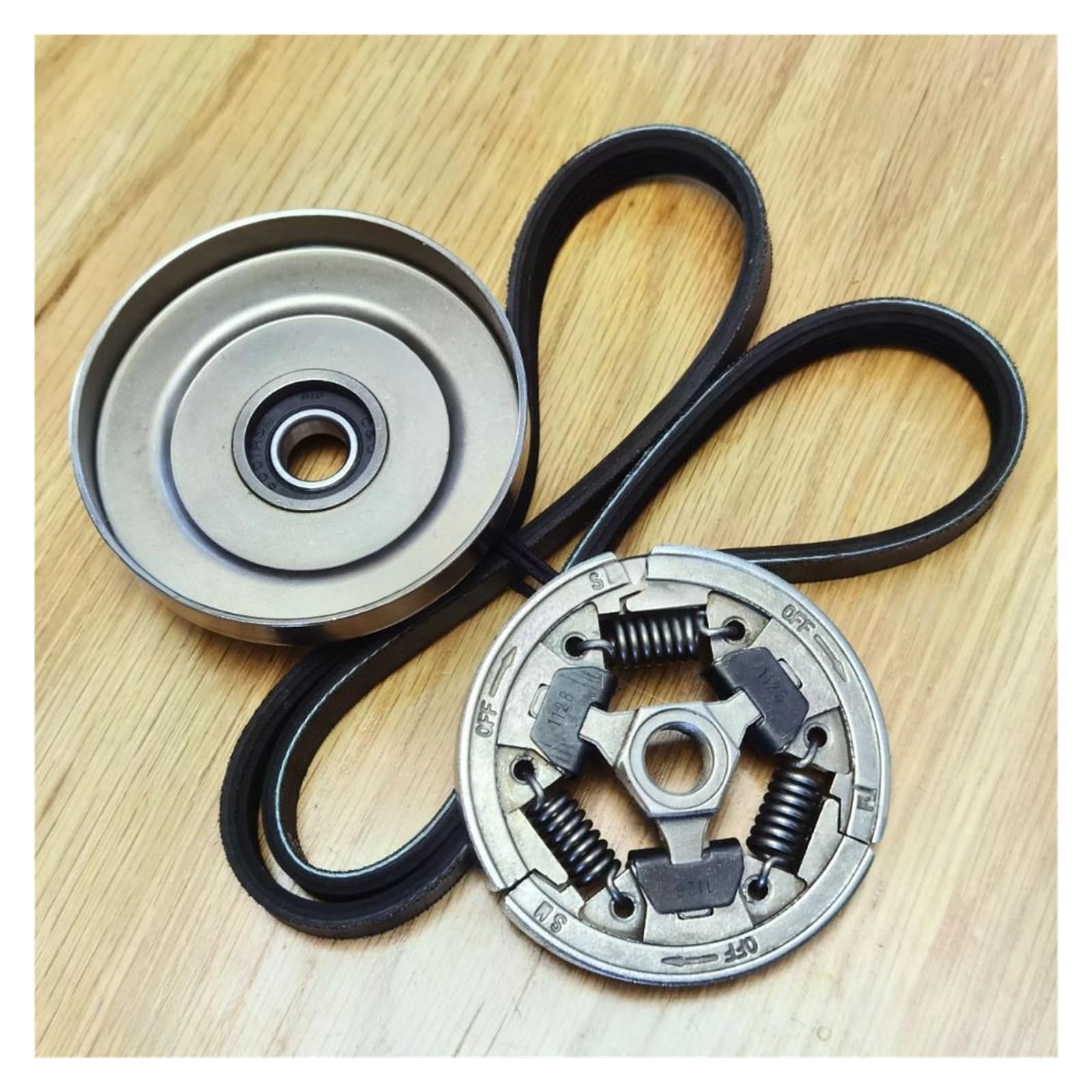 Embrayage avec pignon et courroie TS420 pour stopper les vibrations sur bloc TS410