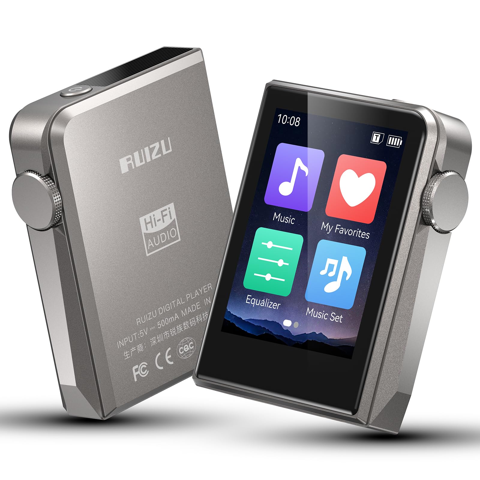 Odtwarzacz MP3 64 GB, HiFi, bezstratny dźwięk, metalowa obudowa, przycisk dotykowy, możliwość rozszerzenia do 128 GB