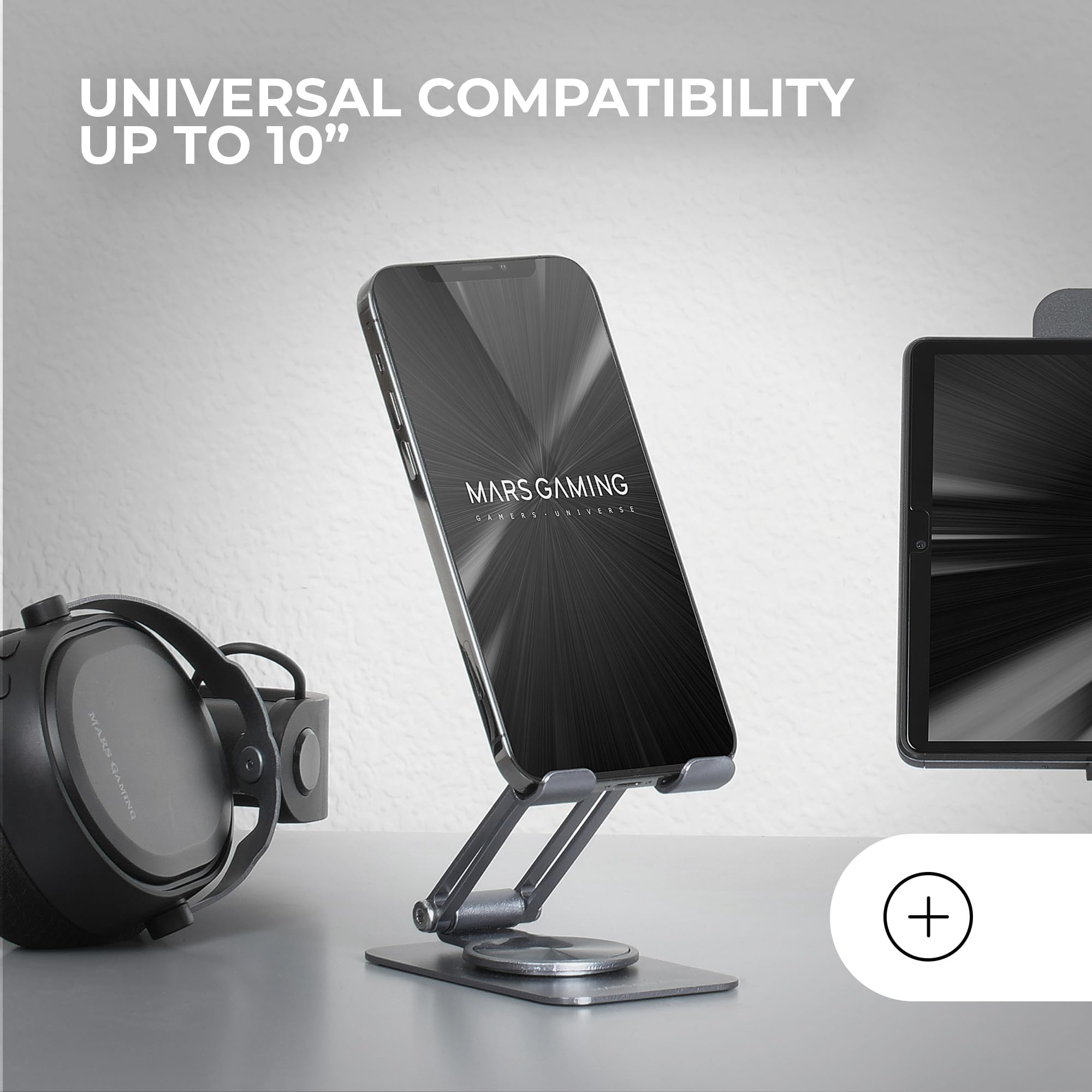 Mars Gaming MA-RSS, Foldable Smartphone Stand, 360° Dynamic Rotation + 180° Height & Angle Adjustment - Image 4