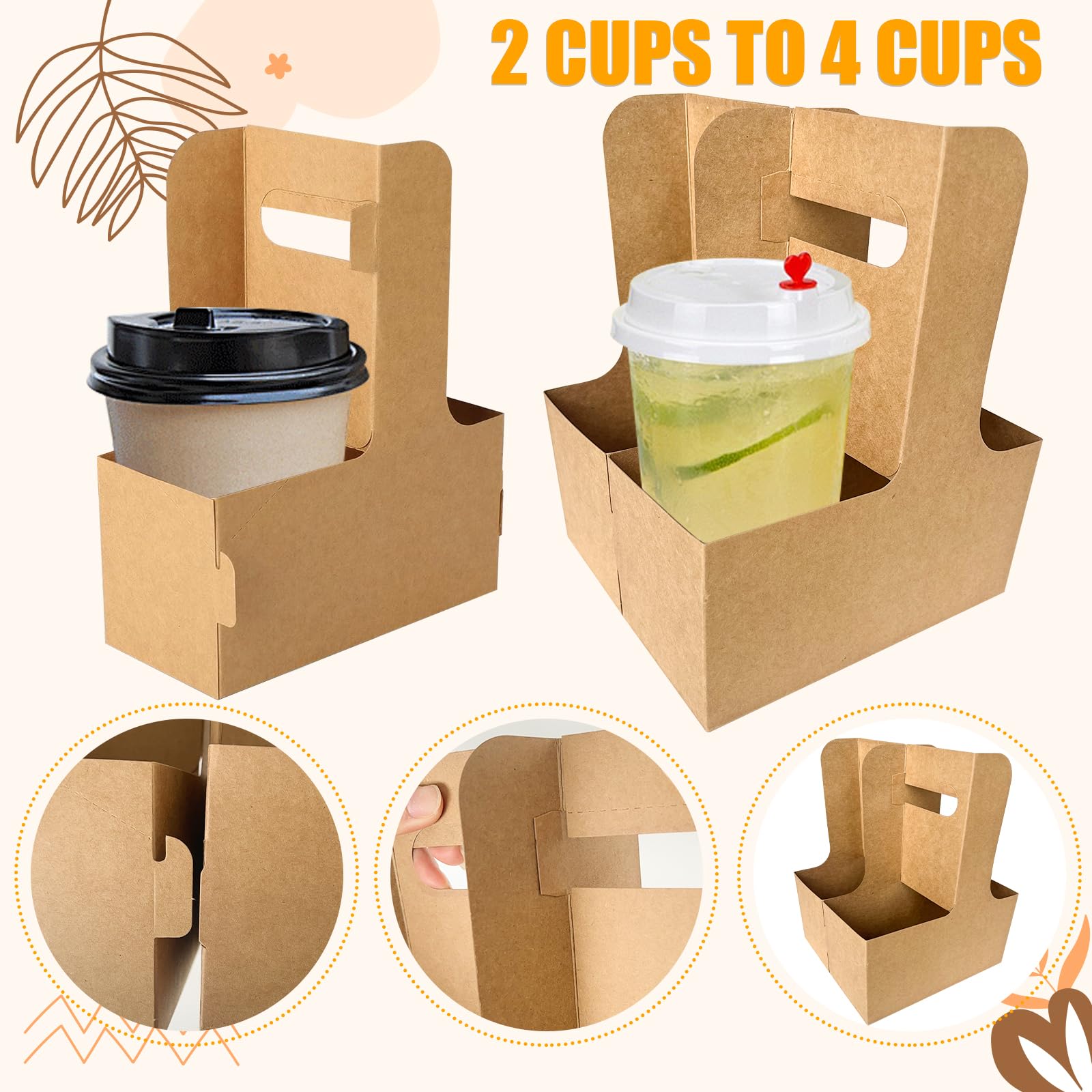 HEOTON Lot De 2 Porte-gobelets En Ousse Pour 6 Porte-gobelets