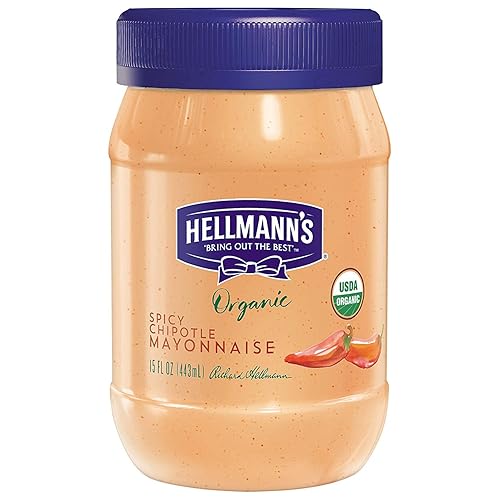 Hellmann's Mayonesa orgánica picante Chipotle Mayo 6 Ct Condimento y sándwich para untar 15 oz Orgánico