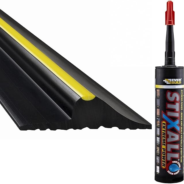 Heavy Duty Garage Door Floor Threshold Weather Seal Rubber Draught Rain Excluder (8ft)