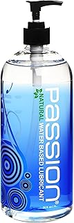 Passion Natural Water-Based Personal Lubricant, 34 Fl Oz - Premium, Non-Sticky, Easy-to-Clean Formula for Smooth, Comfortable Use