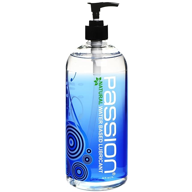 Passion Natural Water-Based Personal Lubricant 34 Fl Oz - Premium Non-Sticky Easy-to-Clean Formula for Smooth Comfortable Use