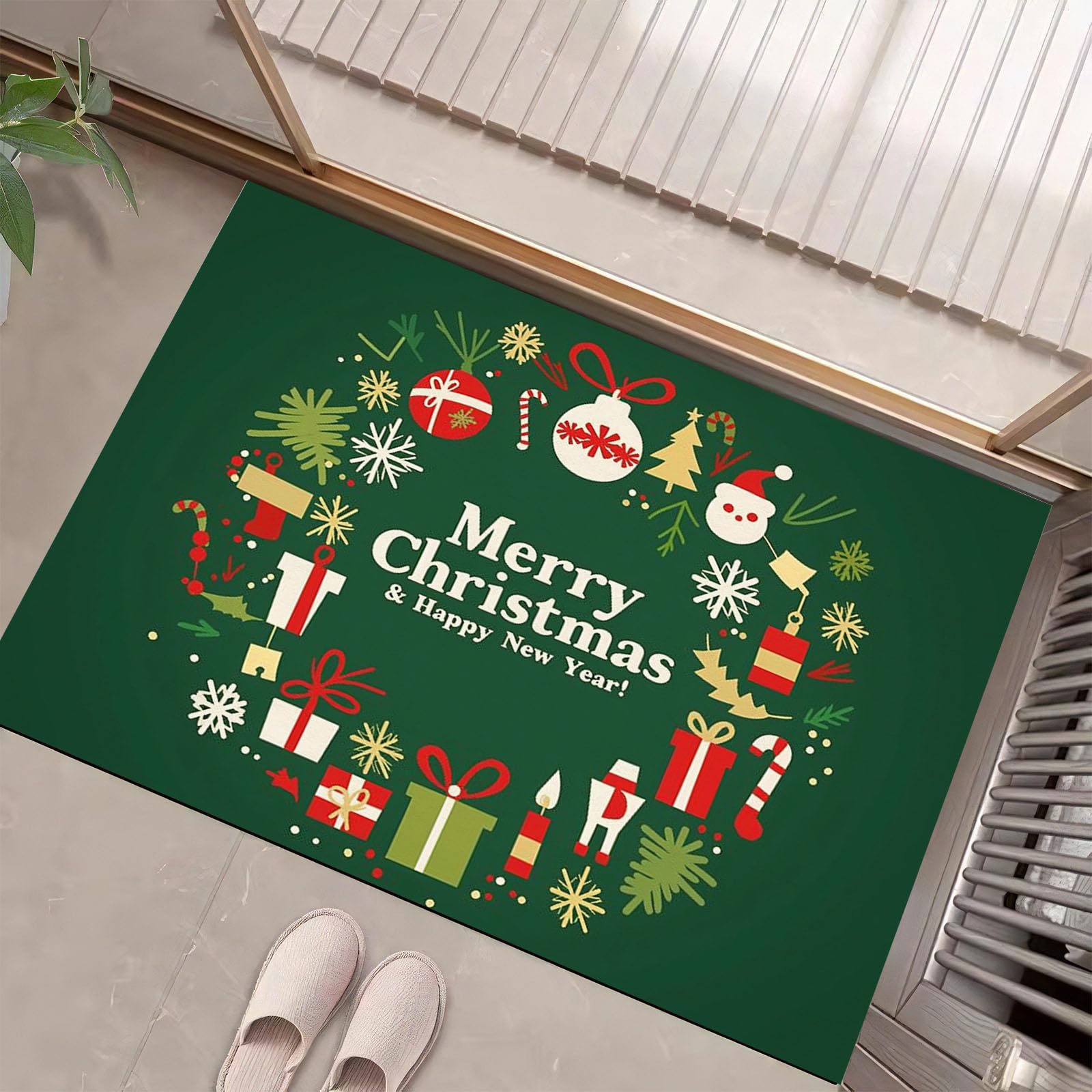 Tapis de bain Noël antidérapant 60x90 cm contre les sols glissants mouillés