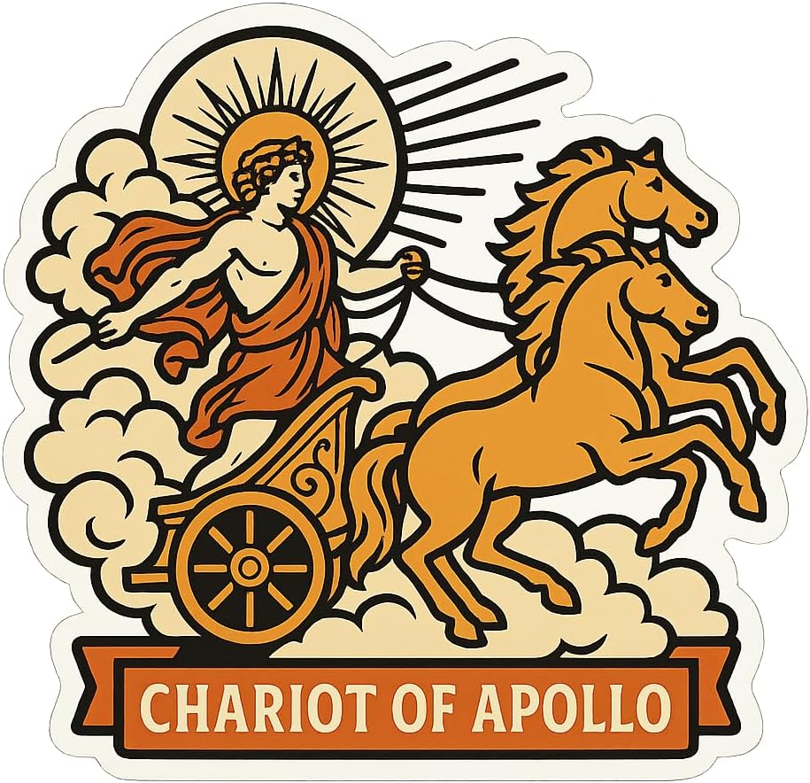 Chariot of Apollo Sticker - Greek Mythology Vinyl Decal for Laptops, Water Bottles, and More (3" x 3")