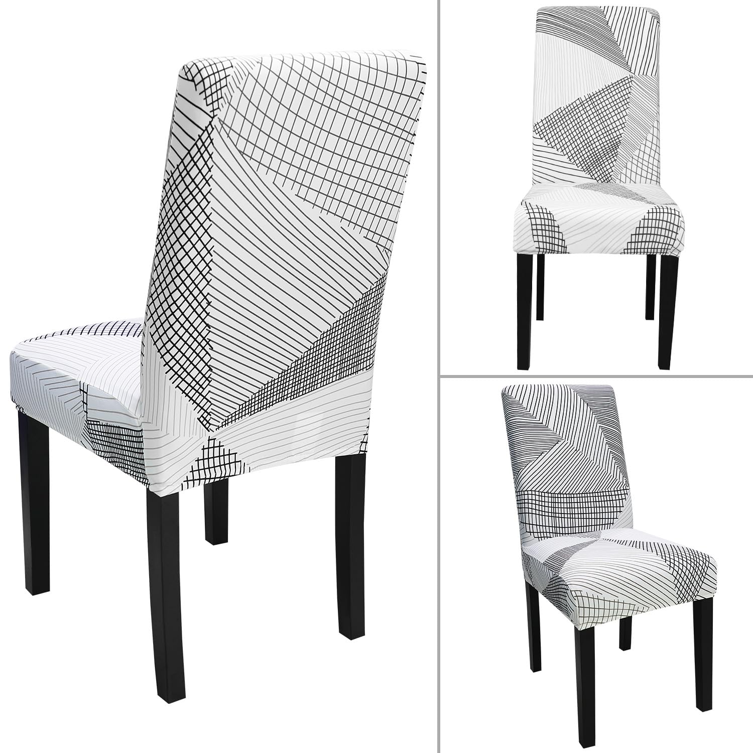 Keyroal Lot de 6 housses extensibles en élasthanne avec motifs, amovibles, lavables, pour chaises Parsons de salle à manger, cuisine, hôtel, cérémonie (tournesol
