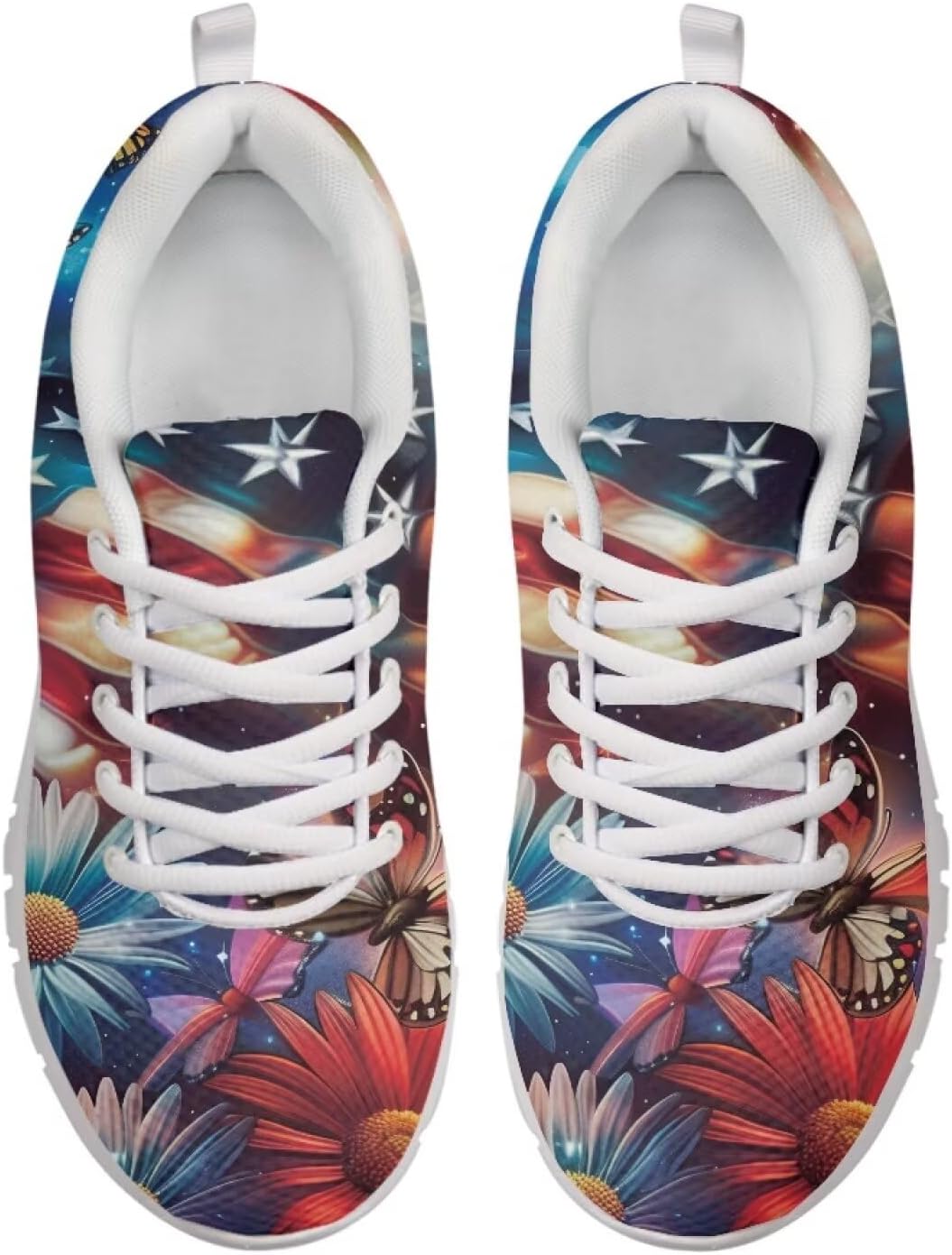 POLERO Lightweight Sneakers Shoes for Women Casual Breathable Mesh Running Training Shoes Ladies Simple Colorful Pandas