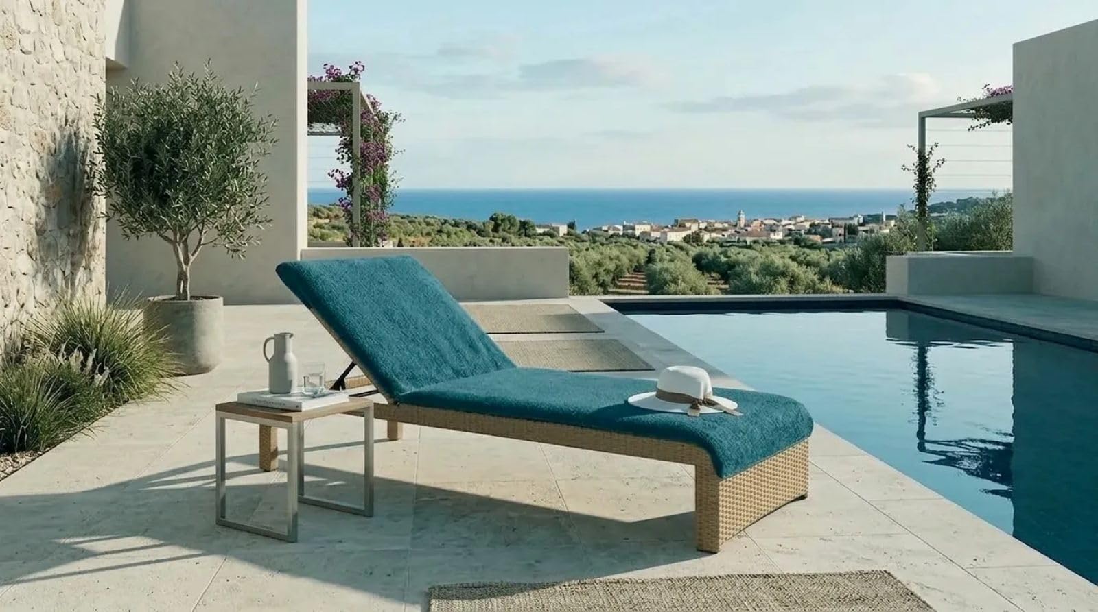 KOBEHOME%100 PAMUK ŞEZLONG HAVLUSU KOYU YEŞİL 75X200 CM