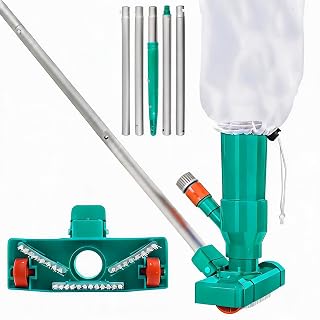 Limpiafondos Piscina Manual, Yanghad Aspiradora Manual Piscina, Removable Pool Bottom Cleaner con Bolsa Filtrante, Set Limpieza, para Piscinas, Spas, Fuentes, Bañeras de Hidromasaje(Verde)