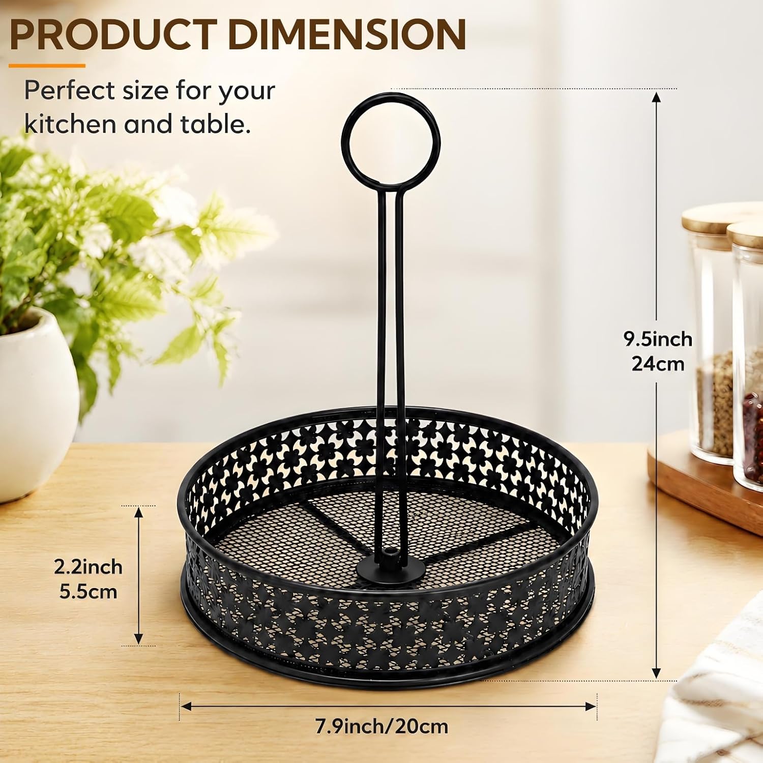 ZAVOOS 2 Pack Condiment Caddy, Including Number Card Holder