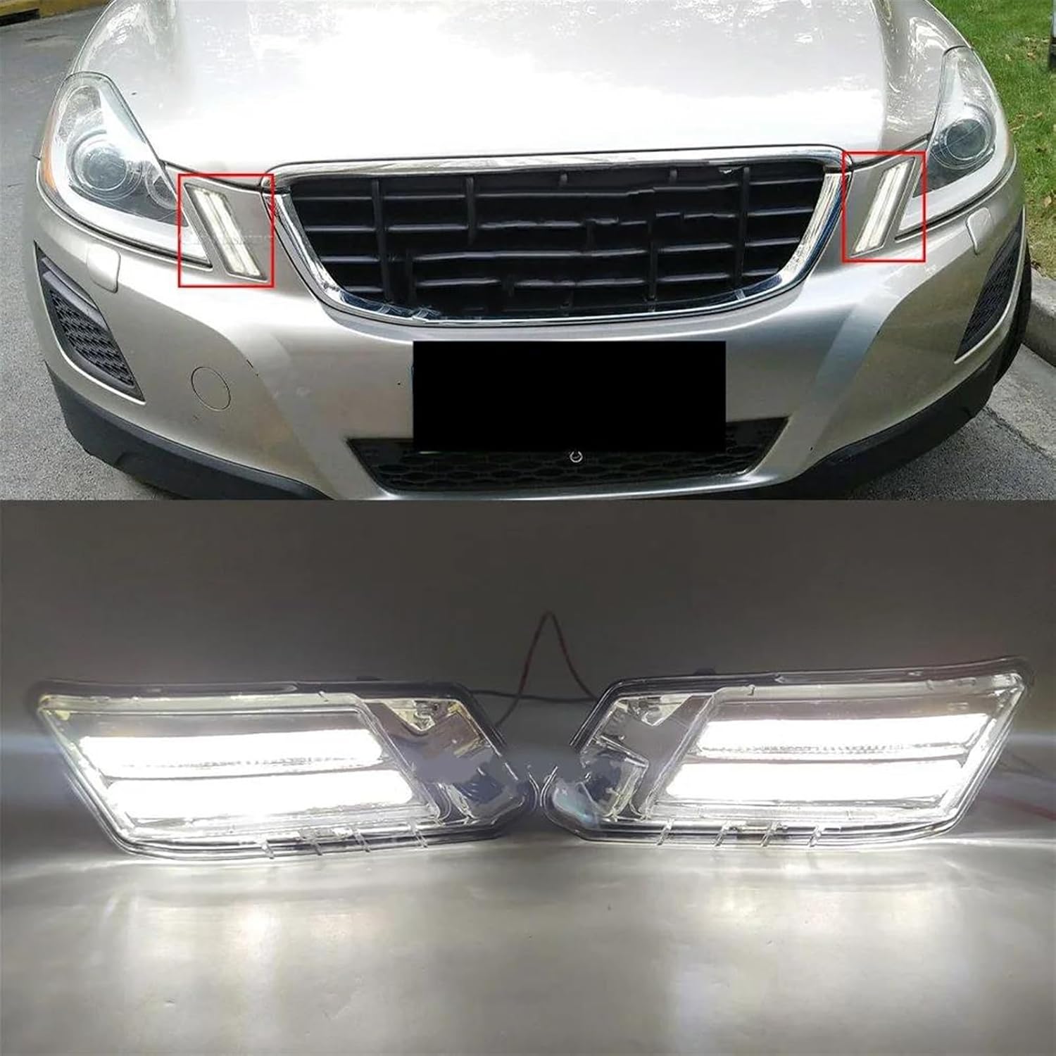Car Led Dynamic Turn Signal Light Car Front Side Corner Light Daytime Running Lamp Turn Signal Lamp Fog Light Drl for Volvo Xc60 2009 2010 2011 2012 2013