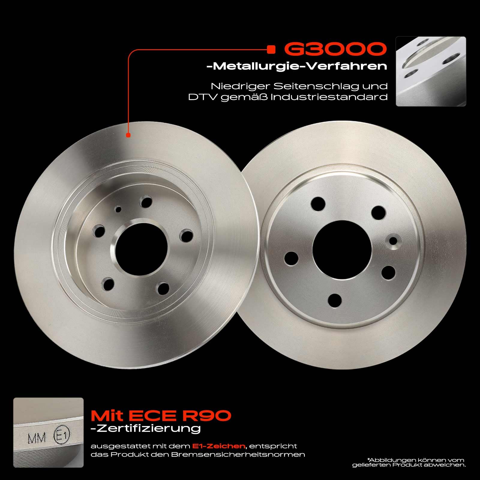 Frankberg Bremsensatz inkl. 2x Bremsscheiben + 4x Bremsbeläge Hinten Kompatibel mit Astra K Sports Tourer B16 Astra K B16 Astra K Kasten/Kombi Replace# 13509119