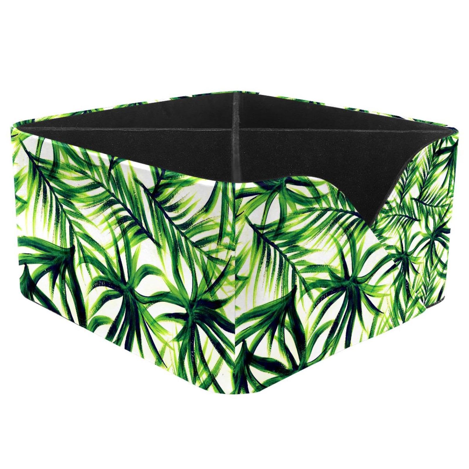 KengjuTesu Palm Tree Desktop Organizer Pen Holder, Rectangular Pencil Cup for Office, Study and Makeup Stations