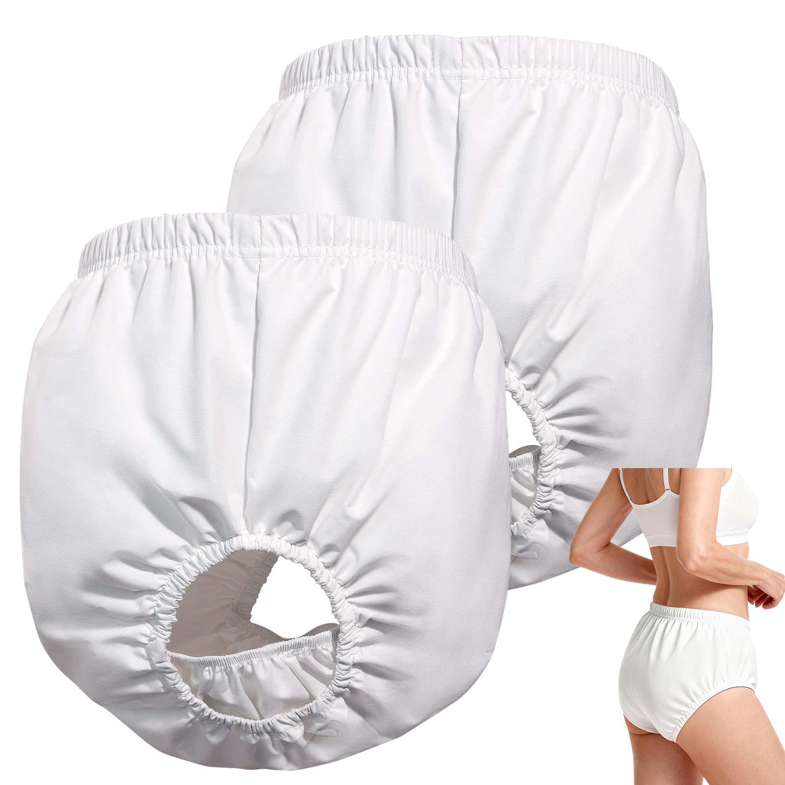 Florith 2 Pack Washable Reusable Adult Rubber Pants