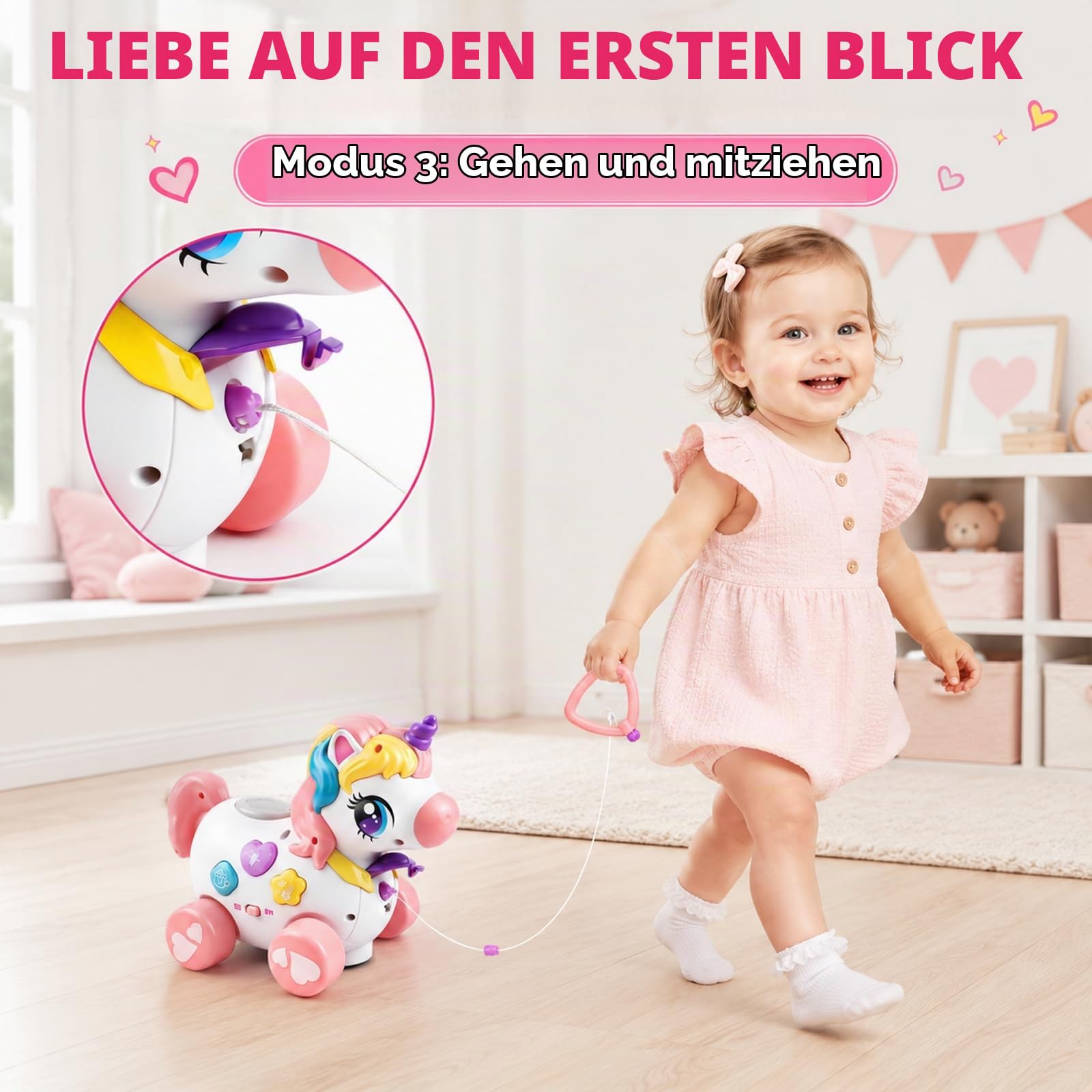 3-in-1 Musikspielzeug, Interaktives Gehen Sound-Spielzeug für 6 Monate+, Lernen Bildungsspielzeug Montessori-Spielzeug mit Licht&Musik… – Ansicht 5