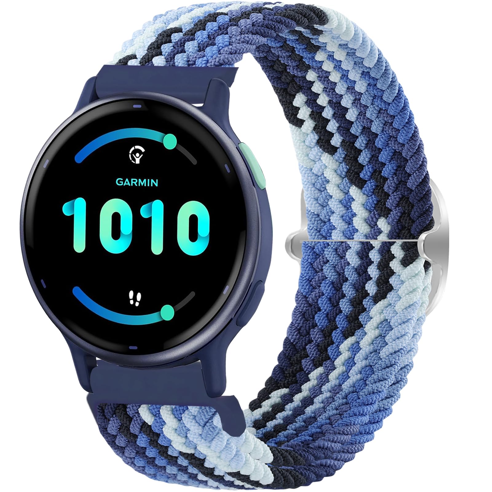 20mm Correa Tela Compatible para Garmin Vivoactive 6/5/3, Venu, Venu sq/sq 2, Forerunner 55/165/245/645/158 Pulseras de Repuesto Nylon para Mujer y Hombre Correas — view 15