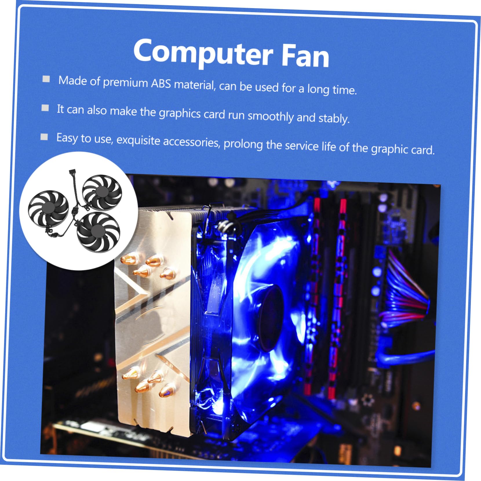 NUOBESTY 2 Juegos De Ventiladores De Refrigeración Para Tarjetas Gráficas Gpu Ordenador Radiador Enfriador Eléctrico Abs