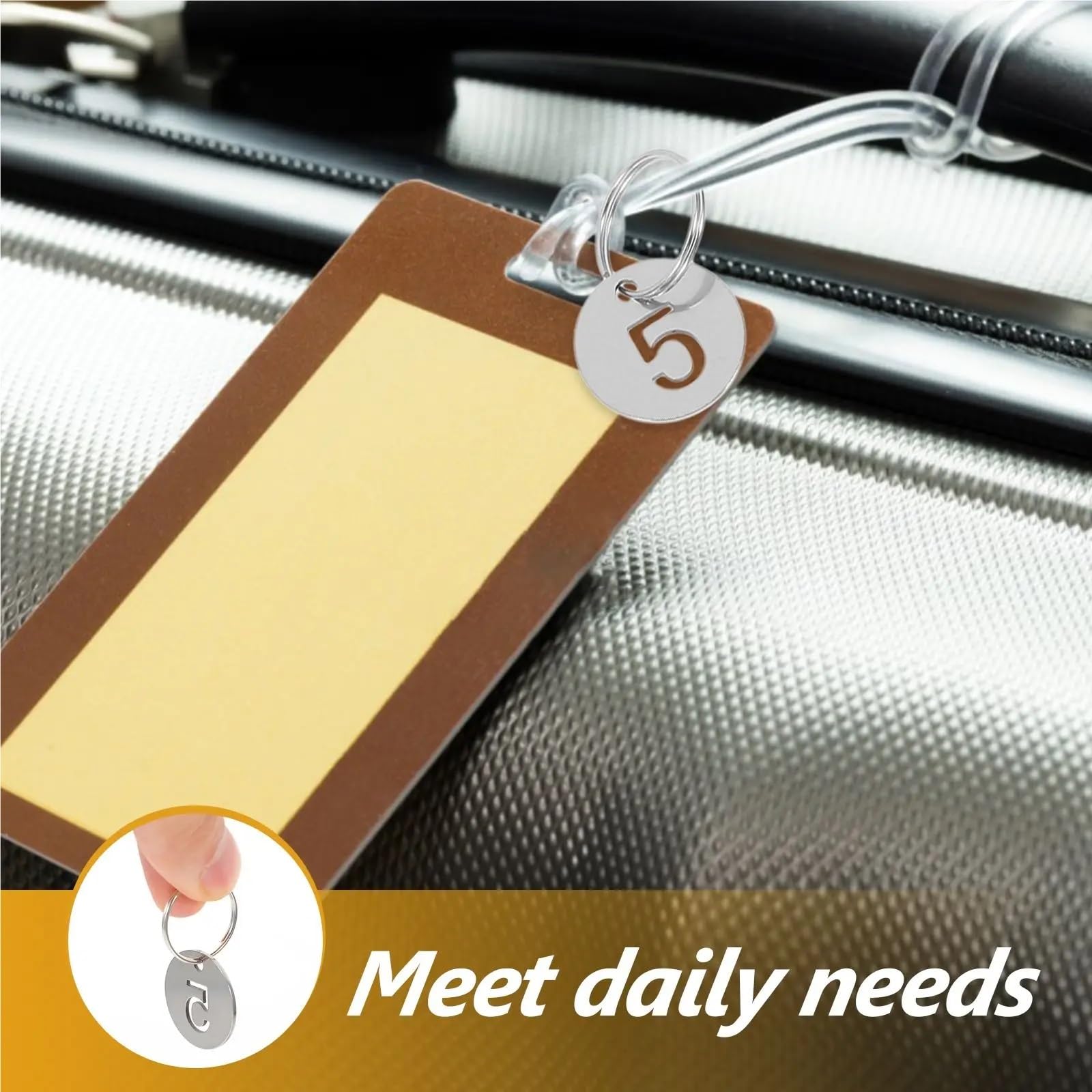 Stainless Steel Number Plate Keychains Label-keycaps Lanyard Covers Ring Round Numbered Tags Metal Locker per Classify(101-150)