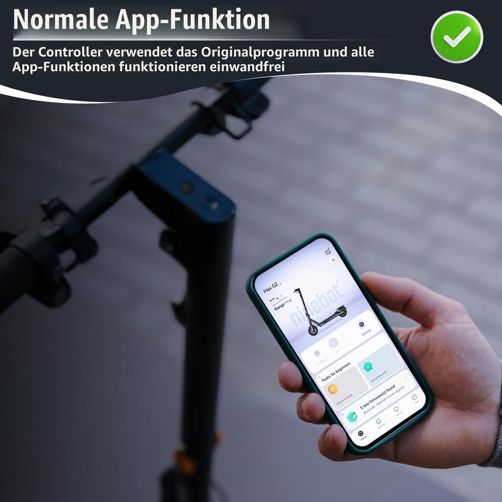 Controller für Elektroroller – Kompatibel mit Segway Ninebot MAX G2/G65, 35km/h Speed Upgrade & Metallkühler, Ersatzteil für E-Scooter (74x85x35,5mm)