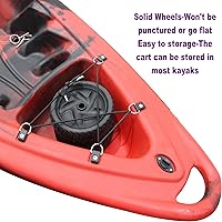 Vista 4 de Carrito de kayak Canoa Paddleboard SUP Trolley Carrier con ruedas no planas 100LBS Capacidad