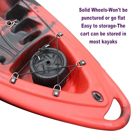 Miniatura 4 de Carrito de kayak Canoa Paddleboard SUP Trolley Carrier con ruedas no planas 100LBS Capacidad
