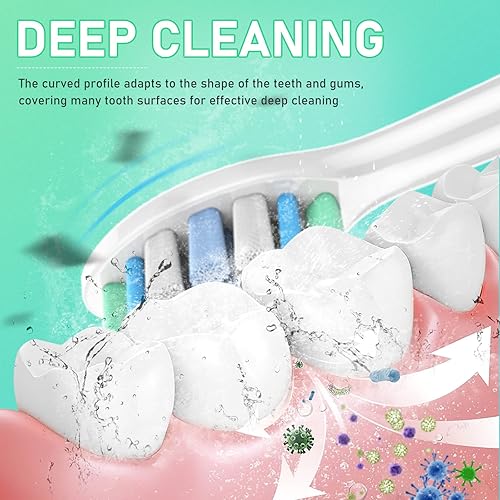 Miniatura 2 de Cabezales de repuesto para cepillos de dientes compatibles con Philips Sonicare, paquete de 8, cabezal de cepillo eléctrico