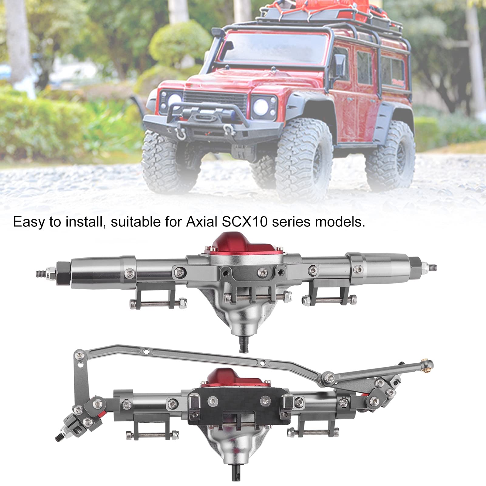 FILFEEL Oś Przednia i Tylna ze Stopu Aluminium do Niezbędnego Wyposażenia Samochodu Wspinaczkowego Axial SCX10 /10 RC