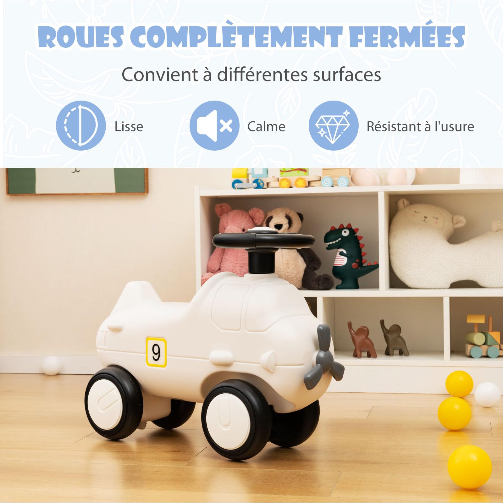 Porteur Enfant Rétro GOPLUS Avec Rangement - Jouet 18-36 Mois Vert