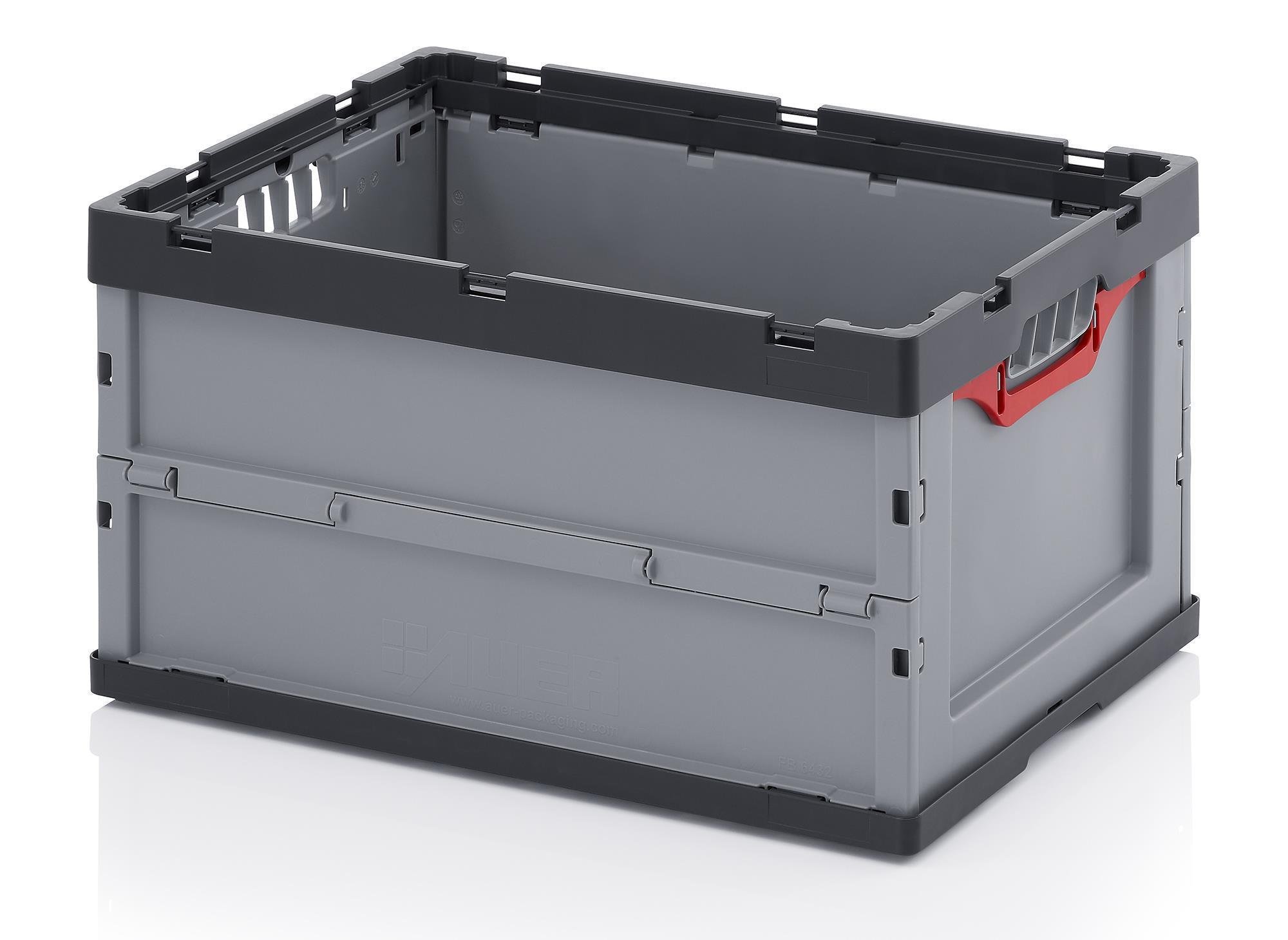 Profi-Faltbox mit Deckel Auer Packaging | Behälter Stapelbehälter Aufbewahrungskiste Transportbox Plastikbox Klappbox | FBD 64/32, 60x40x32 cm, 67 Liter,