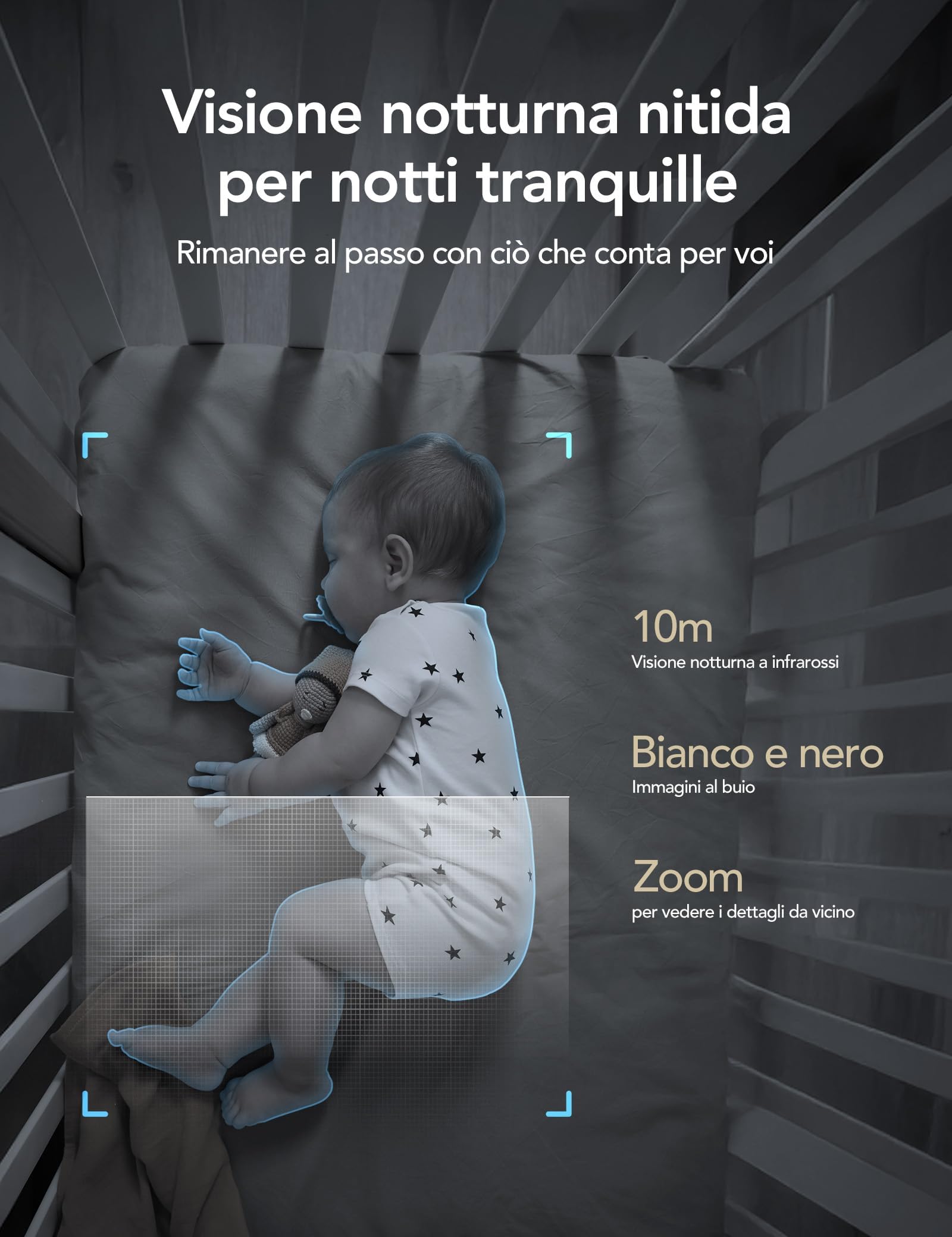 GNCC Telecamere WiFi Interno 4 Pezzi, 1080P Videocamera Sorveglianza, Visione Notturna, PIR Rilevamento del Movimento, Audio Bidirezionale, Abbonamento Cloud/SD, Compatibile con Alexa, 2,4 GHz Wi-Fi