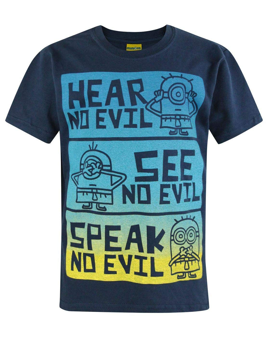Vanilla Underground Boys Blue Despicable Me No Evil Short Sleeved T-Shirt - 9-11 Years