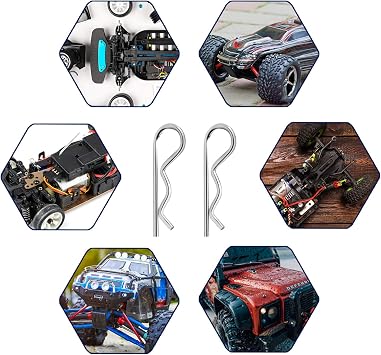KCRTEK Tüm 1/10 1/12 Ölçekli Redcat HPI Himoto HSP Exceed RC Araba Parçaları Kamyon Buggy Shell Yedek Parçalar için 100'lü Paket Evrensel RC Gövde Klipsi Pimi