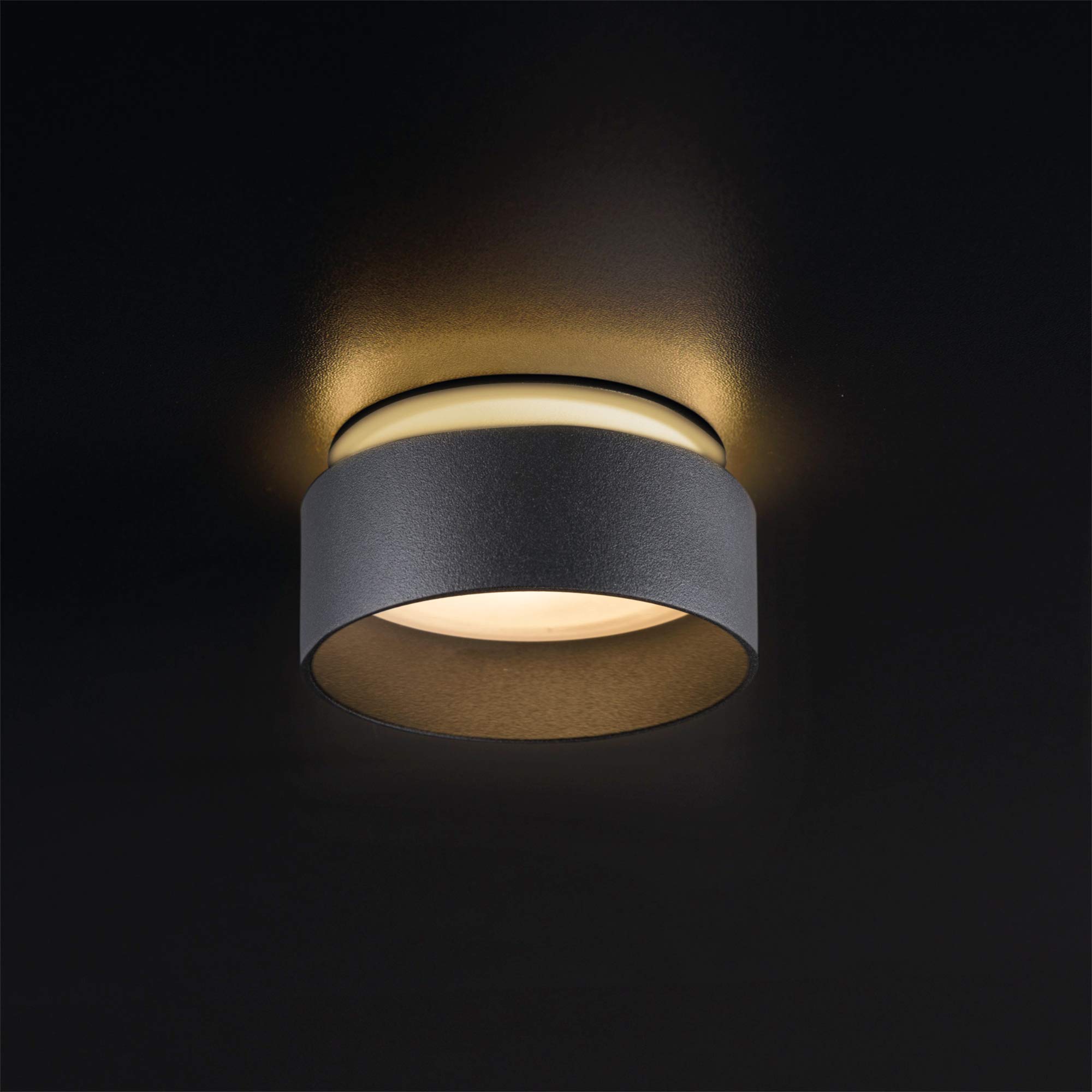 SSC-LUXon Sudara Einbauspot 4 Stück schwarz indirekt | Vier Design-Deckenspots schwarz mit indirektem Up-Down-Licht - für Flur & Wohnzimmer, GU10 oder LED-Modul (ohne Leuchtmittel)