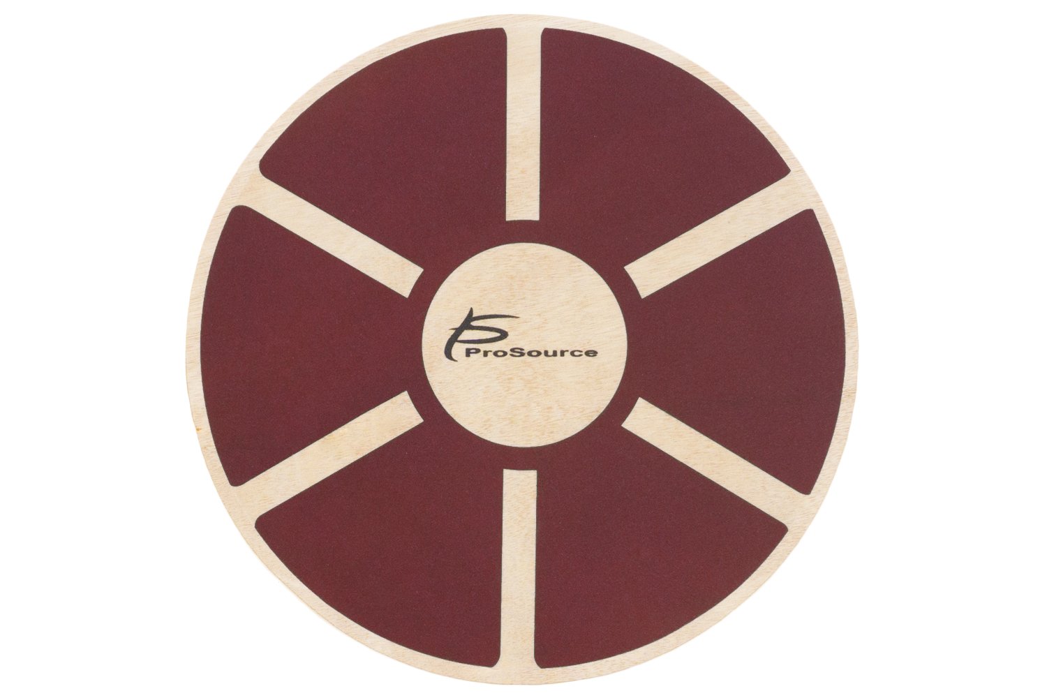 ProsourceFitWooden Balance Board Non-Slip Wobble Core Trainer 15.75in Diameter with 360 Rotation for Stability Training, Full Body Exercises, Physical Therapy