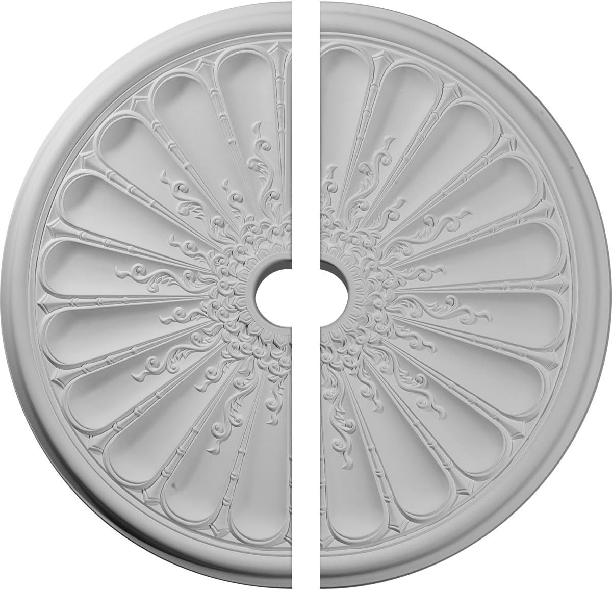 Ekena Millwork CM31KI2 31 1/2"OD x 3 5/8"ID x 1 1/2"P Kirke Ceiling Medallion, Fits Canopies up to 3-5/8", 2 Piece