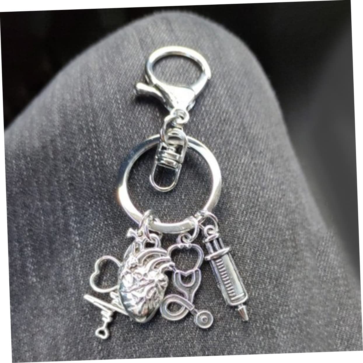 GALPADA Handtaschenanhänger Aufhänger Beutel Ringe Gürtel Schlüsselanhängerhalter Bausatz Auto Kofferanhänger Bund Karte Kette Schlüsselband Zubehör Silver Metall