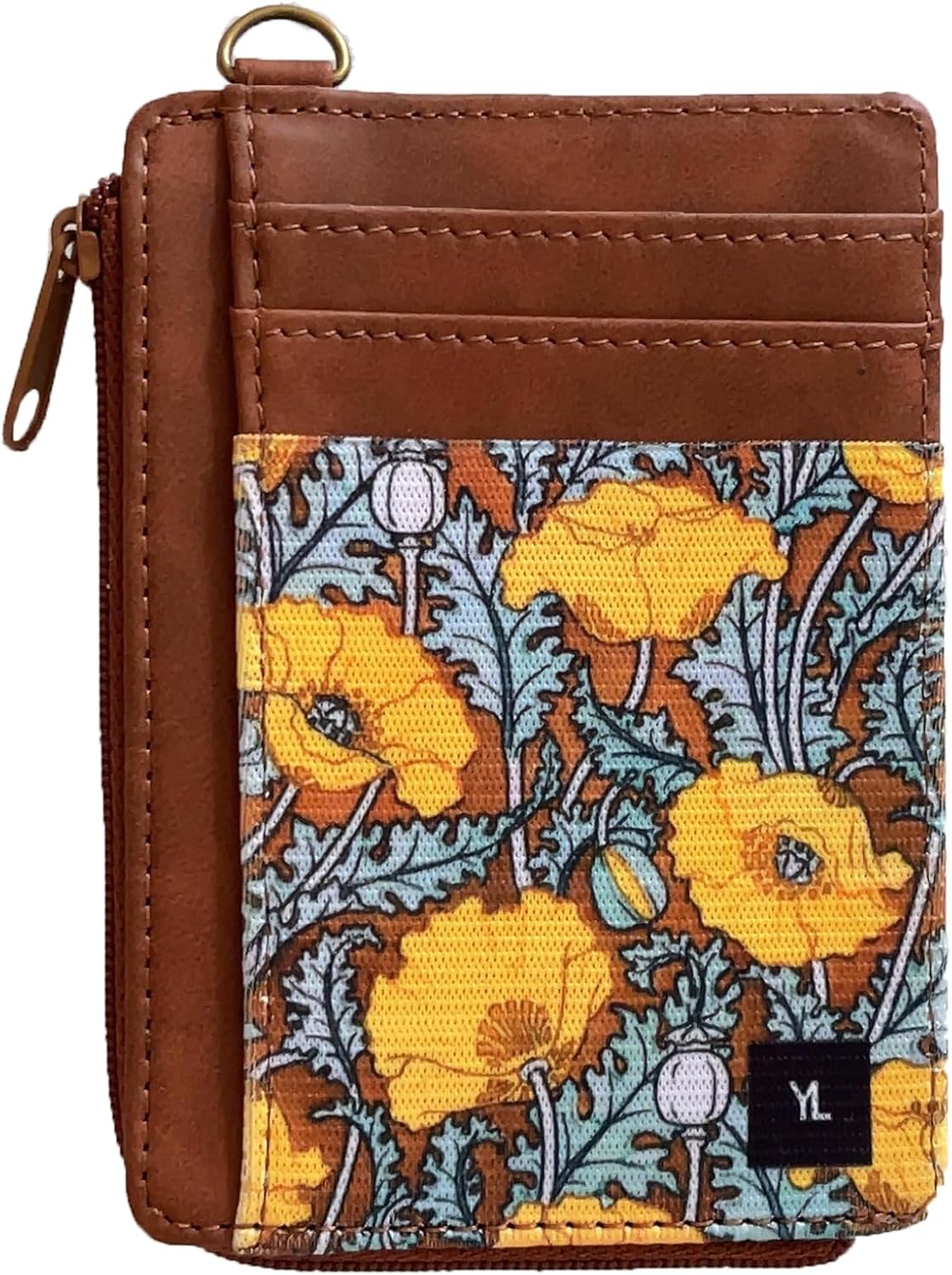 RFID Blocking Slim Wallet for Women - Credit Card Holder with ID Window Dandelion Pattern 7-15 Cards