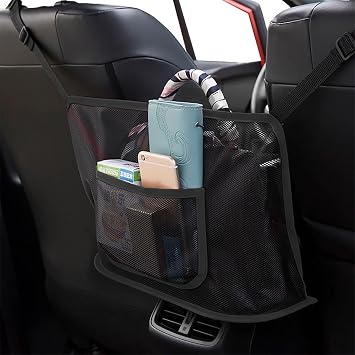 acdiac Universal Car Mesh Storage Bag,Auto Seat Back Mesh Organizer High Elastic Pet Isolation Net,Car Mesh Partition Black