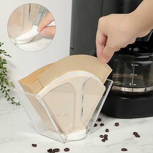Miniatura 6 de Kamehame Soporte de filtro de montaje en pared, contenedor de almacenamiento de papel acrílico transparente para Aeropress, filtros de café de cono