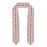 JBYJBX Ukrainian Embroidery Style Rose Print Graduation Shawl Stole Classic Scarf Trim Unisex Plain Graduation Stole Scarf Shawl, Flattened