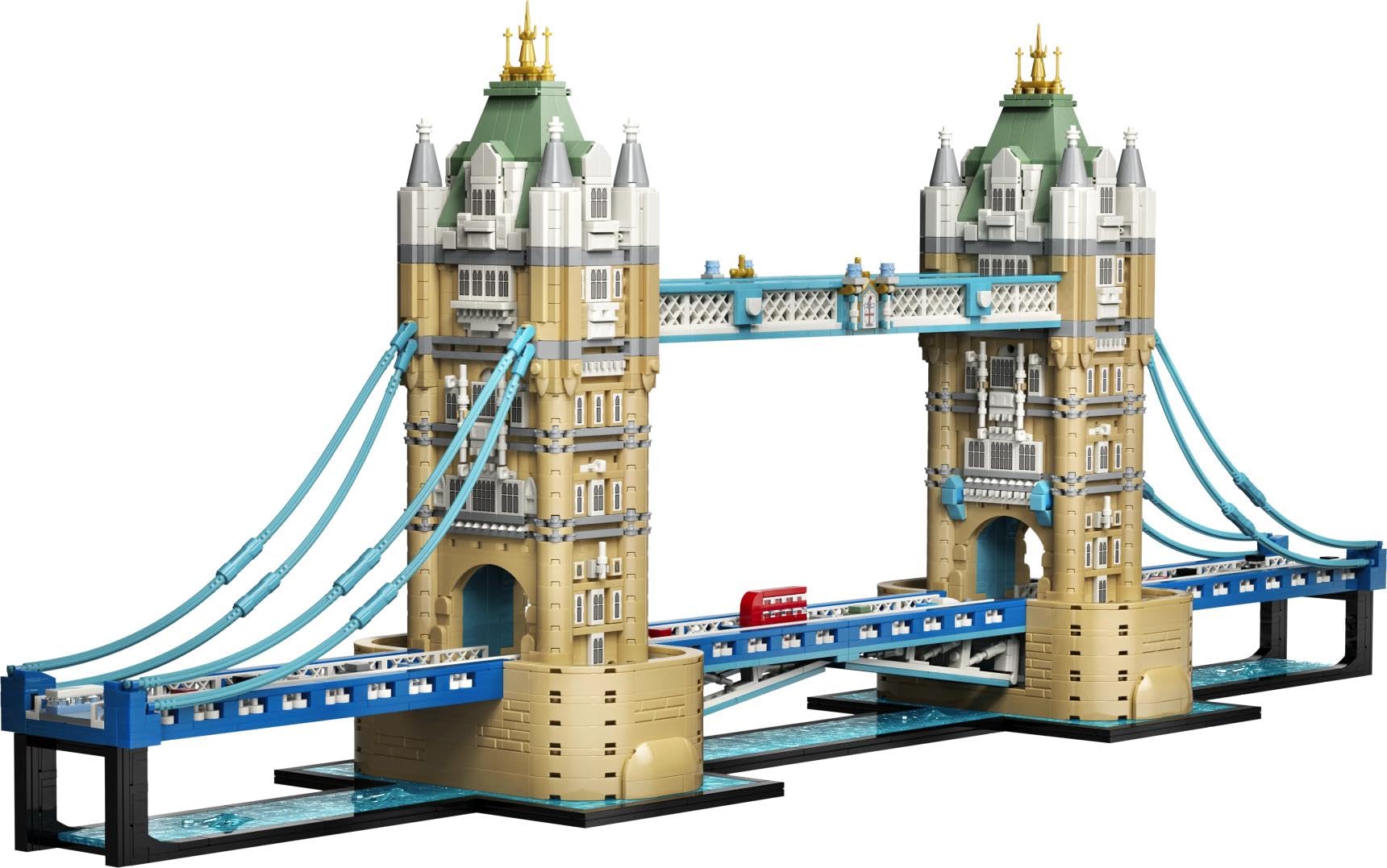 LEGO Architecture Tower Bridge - DIY Miniatur Modellbau für Erwachsene - 3D Regal Deko Set mit hochklappbaren Baskülen, Fluss Themse Sockel & London Doppeldeckerbus - Sammelbares Geschenk - 21067