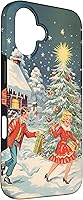 Vista 3 de iPhone 16 Vintage 1950s Nostalgia Christmas Snowflakes Christmas Tree Case